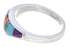 Authentic Sterling Silver Multicolor Inlay Ring Size 7-3/4 UX36477