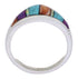 Authentic Sterling Silver Multicolor Inlay Ring Size 7-3/4 UX36477