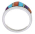 Genuine Sterling Silver Multicolor Inlay Ring Size 5-1/2 UX36480