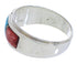 Sterling Silver And Multicolor Inlay Ring Size 6-3/4 EX50981