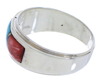 Genuine Sterling Silver And Multicolor Ring Size 8-3/4 EX50979