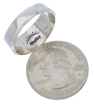 Sterling Silver And Multicolor Inlay Ring Size 6-3/4 EX50981