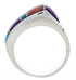 Sterling Silver Turquoise Multicolor Inlay Ring Size 7-3/4 EX50996