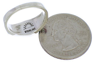 Genuine Sterling Silver And Multicolor Ring Size 8-1/2 EX51037