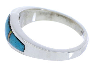 Turquoise And Opal Sterling Silver Ring Size 7-1/2 EX51058