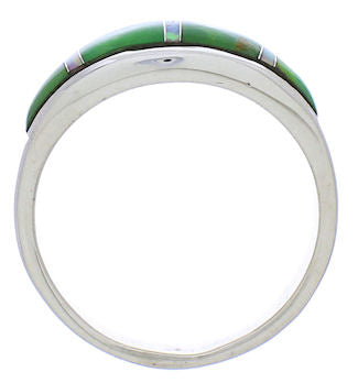 Mojave Turquoise And Opal Sterling Silver Ring Size 7-3/4 EX51072