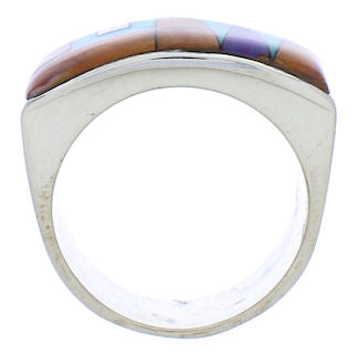 Multicolor Turquoise And Sterling Silver Ring Size 6-1/2 AS41366
