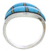 Sterling Silver Jewelry Turquoise Opal Inlay Ring Size 6-3/4 RS44907