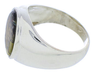 Native American Design Silver Multicolor Ring Size 11-1/2 EX51095