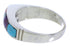 Southwest Turquoise Multicolor Sterling Silver Ring Size 8-1/2 JX37923