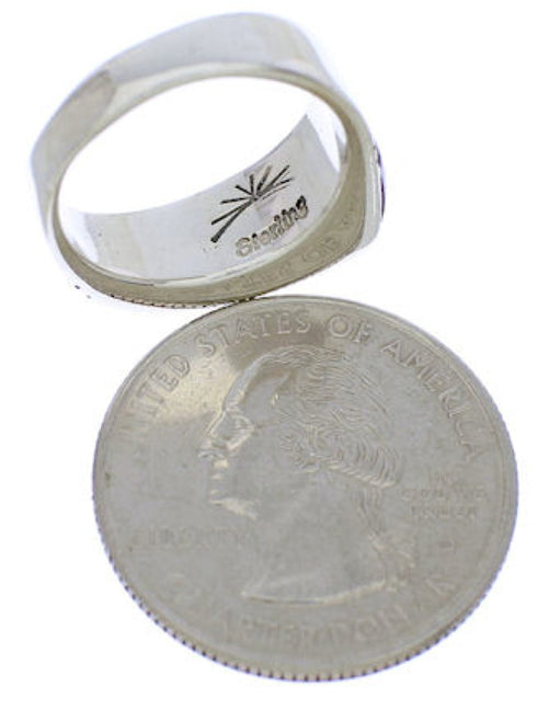 Multicolor Inlay Genuine Sterling Silver Ring Size 6-1/2 JX37929