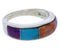 Southwest Silver Multicolor Inlay Ring Size 6-3/4 JX37939