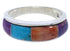 Southwest Silver Multicolor Inlay Ring Size 6-3/4 JX37939