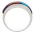 Southwest Silver Multicolor Inlay Ring Size 6-3/4 JX37939