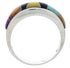 Multicolor Inlay Authentic Sterling Silver Ring Size 6-3/4 JX37963