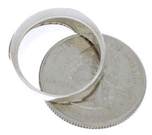 Southwest Authentic Sterling Silver Multicolor Ring Size 7-3/4 JX37965