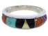 Southwest Genuine Sterling Silver Multicolor Ring Size 7-3/4 JX37966