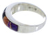 Southwest Genuine Sterling Silver Multicolor Ring Size 7-3/4 JX37966