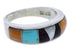 Southwest Sterling Silver Turquoise Multicolor Ring Size 7-3/4 JX37967