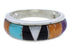 Southwest Sterling Silver Turquoise Multicolor Ring Size 7-3/4 JX37967
