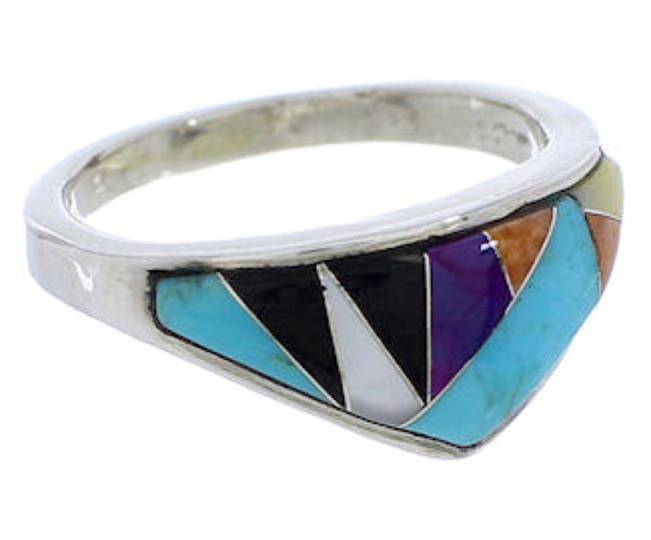 Silver Multicolor Southwest Ring Size 7-1/2 JX37987