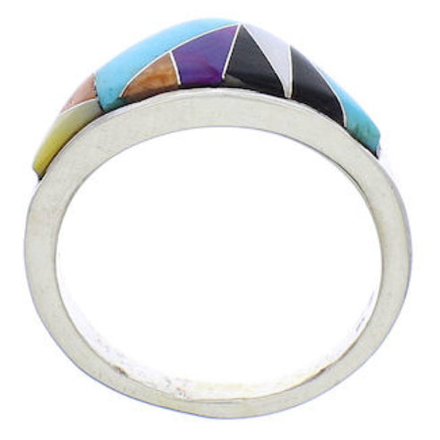 Silver Multicolor Southwest Ring Size 7-1/2 JX37987