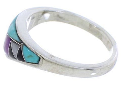 Sterling Silver Southwest Multicolor Ring Size 5-3/4 JX38040
