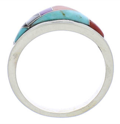 Sterling Silver Southwest Multicolor Ring Size 5-3/4 JX38040