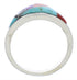 Sterling Silver Southwest Multicolor Ring Size 5-3/4 JX38040