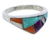 Southwest Sterling Silver Turquoise Multicolor Ring Size 8-1/2 JX38052