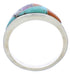 Southwest Sterling Silver Turquoise Multicolor Ring Size 8-1/2 JX38052