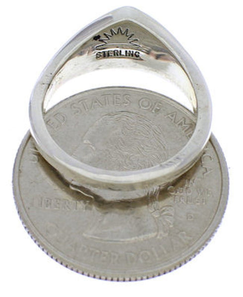 Southwest Sterling Silver Turquoise Multicolor Ring Size 8-1/2 JX38052