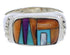 Silver Southwest Multicolor Ring Size 7-3/4 JX38095
