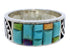 Southwest Sterling Silver Turquoise Multicolor Ring Size 7-3/4 JX38129