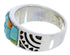 Southwest Sterling Silver Turquoise Multicolor Ring Size 7-3/4 JX38129