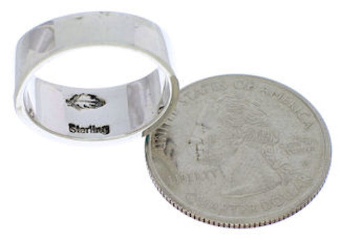 Southwest Genuine Sterling Silver Multicolor Inlay Ring Size 7 JX38128