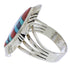 Southwest Multicolor Inlay Silver Ring Size 7-3/4 JX38207