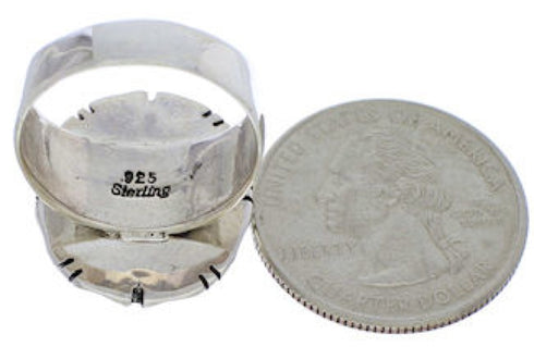 Sterling Silver Multicolor Inlay Ring Size 8-1/2 JX38246