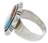 Sterling Silver Multicolor Inlay Ring Size 8-1/4 JX38251