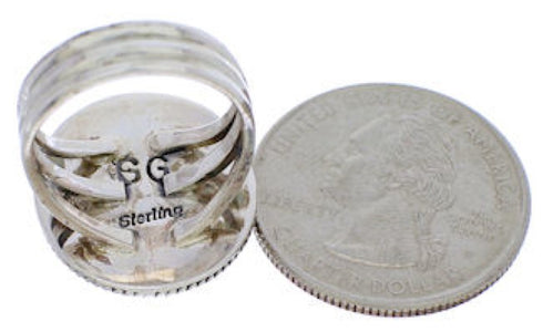 Turquoise Multicolor Southwest Sterling Silver Ring Size 5-3/4 JX38270