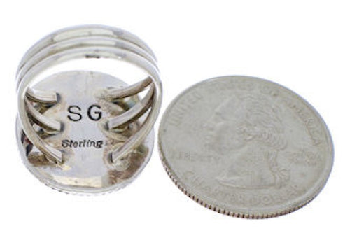 Turquoise Multicolor Southwest Sterling Silver Ring Size 5-1/2 JX38279