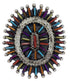 Multicolor Needlepoint Silver Ring Size 8-3/4 JX38299