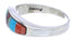 Multicolor Inlay Sterling Silver Southwest Ring Size 6-3/4 CX50613