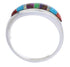Multicolor Inlay Southwest Sterling Silver Ring Size 6-1/2 CX50612