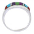 Sterling Silver Southwest Multicolor Inlay Ring Size 6-1/2 CX50615