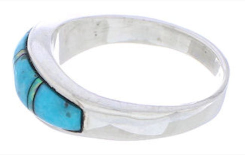 Genuine Sterling Silver Opal And Turquoise Ring Size 6-3/4 CX50633
