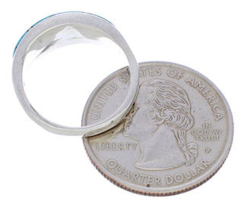 Genuine Sterling Silver Opal And Turquoise Ring Size 6-3/4 CX50633