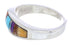 Multicolor Inlay Authentic Sterling Silver Ring Size 5-3/4 CX50638