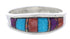 Multicolor Inlay Southwest Sterling Silver Ring Size 8-3/4 CX50639