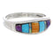 Multicolor Inlay Southwest Sterling Silver Ring Size 5-3/4 CX50648